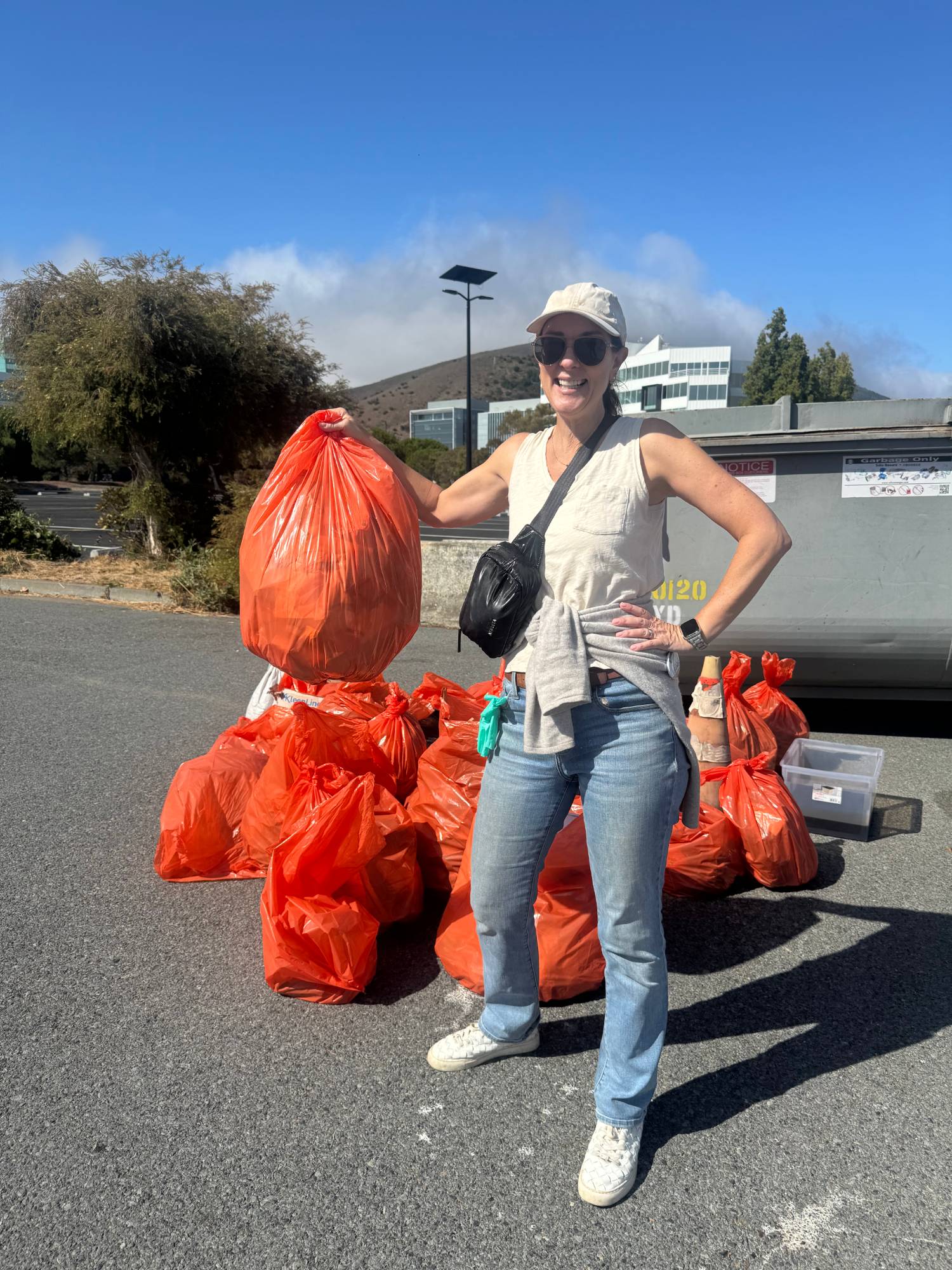 Picking up litter at Coastal Cleanup Day in Brisbane